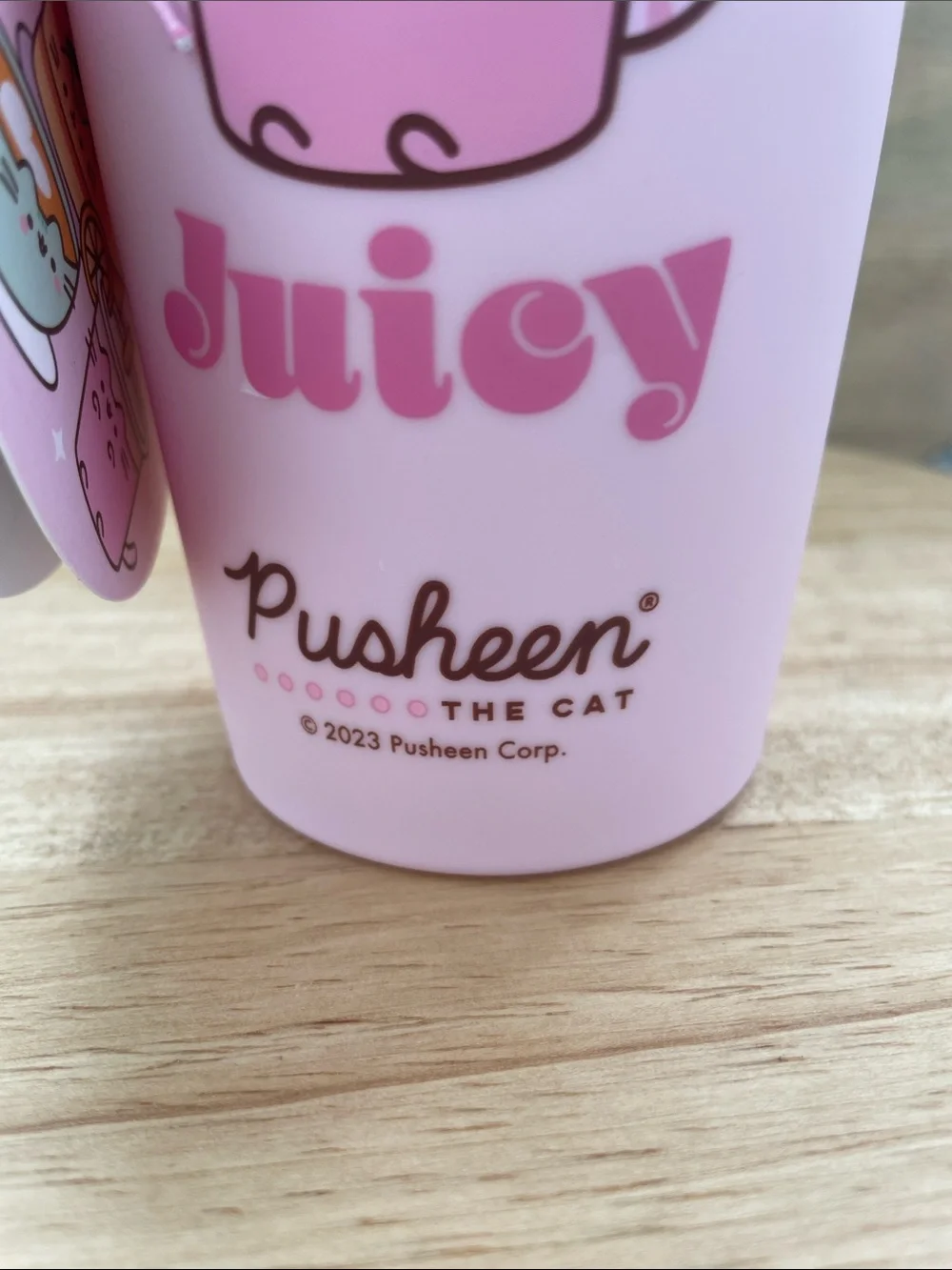 SALE! NWT Kids Pink Travel Cup with Mint Lid - Breakfast Club Pusheen The Cat 7”